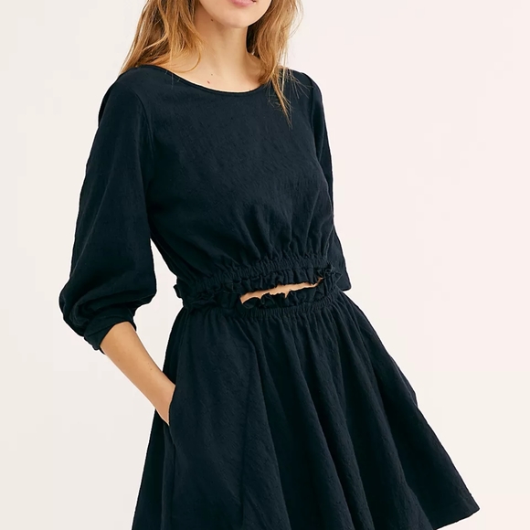 Pull on mini dress in dusty rose - Picture 2 of 2